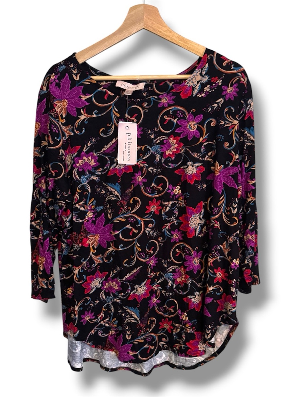 Philosophy floral print 3/4 Sleeve Blouse Size 1x NWT